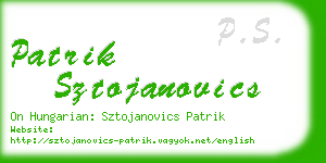patrik sztojanovics business card